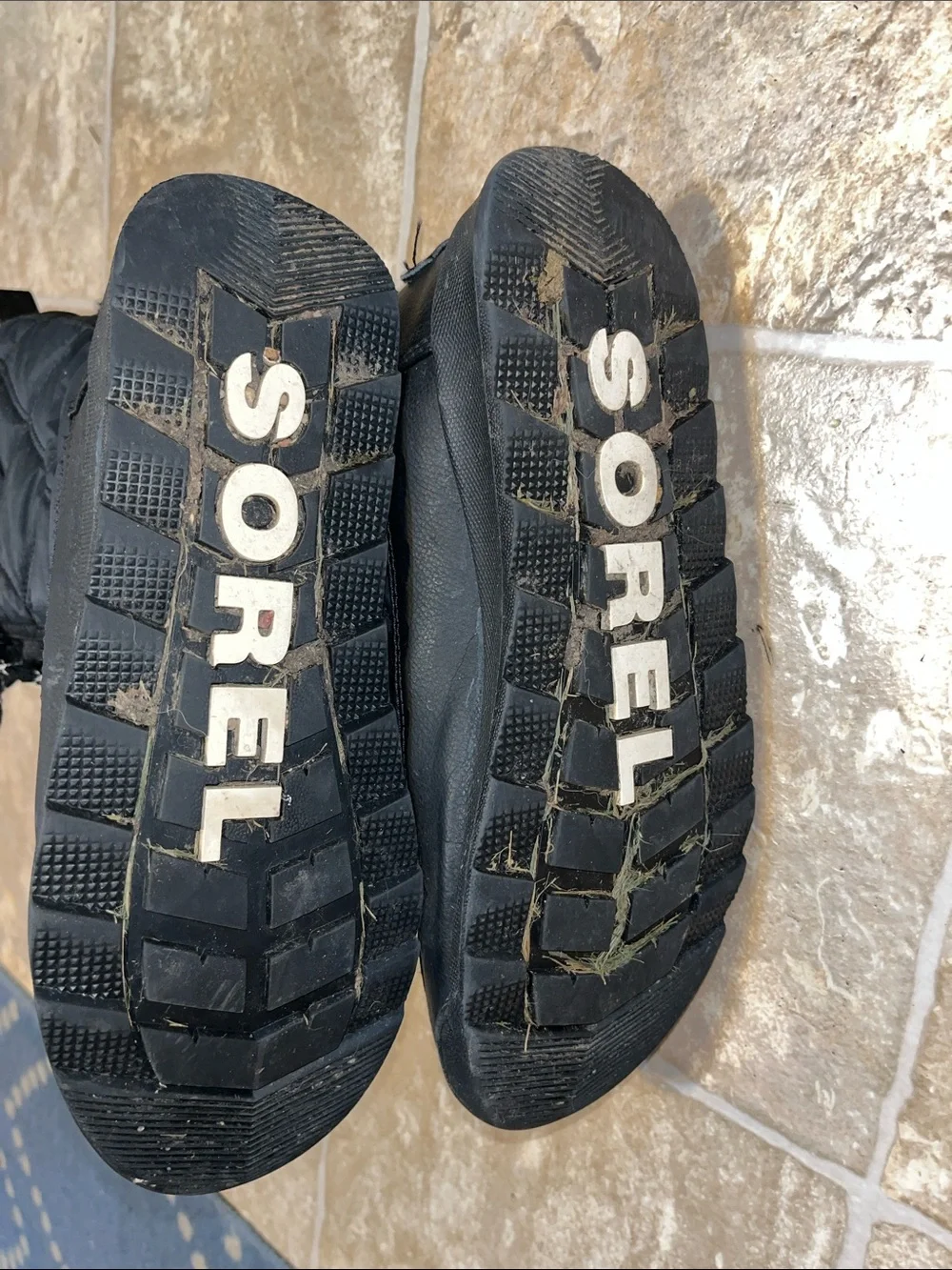 Sorel Black Winter Lace-Up Fur-Trim Snow Boots